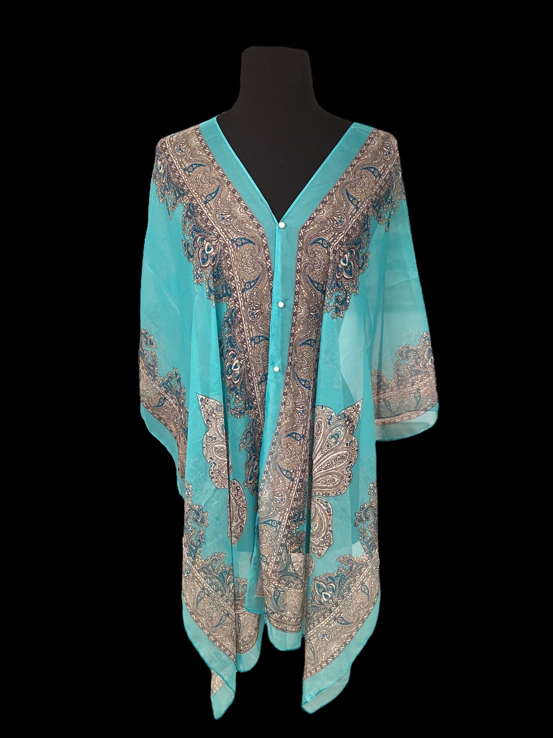 Cat’s Kimono Top in Turquoise