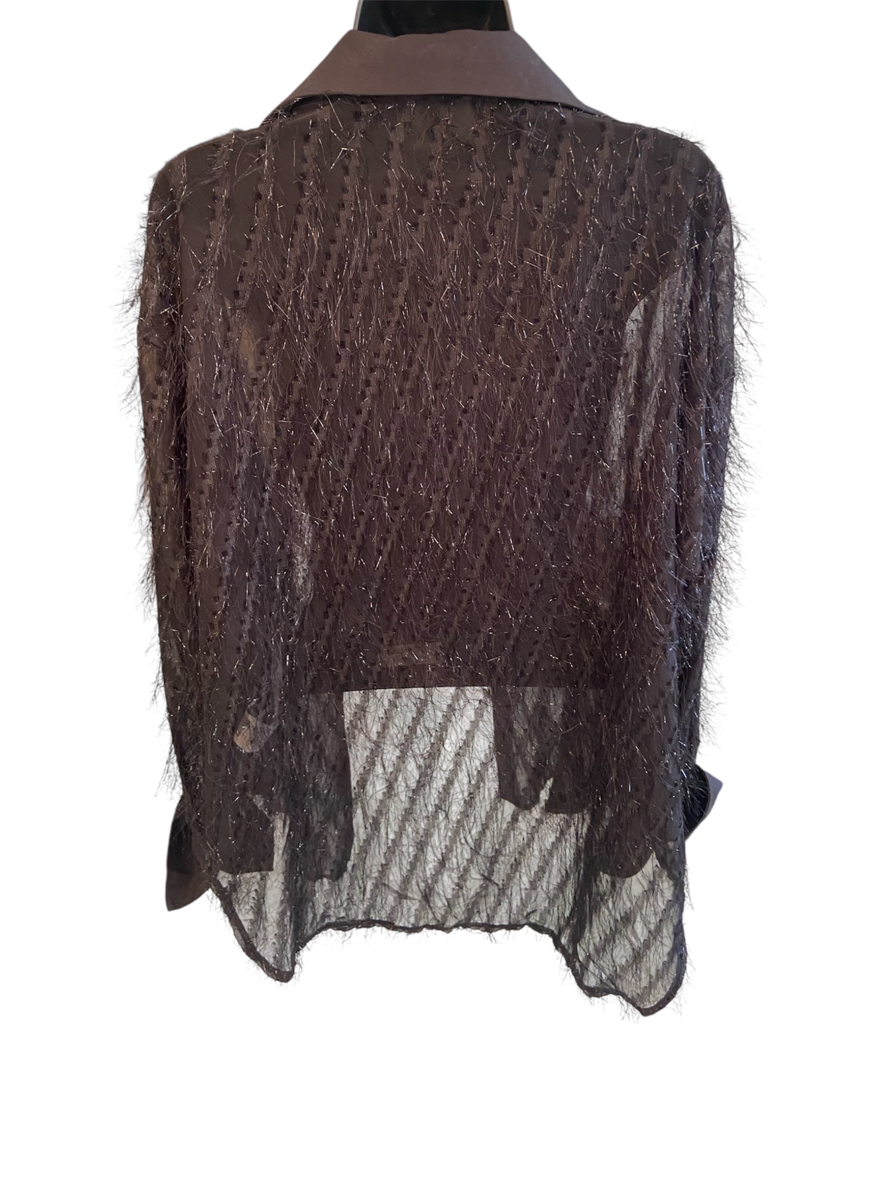Cat’s Closet: Black Sparkling Fringe Top with Popped Color