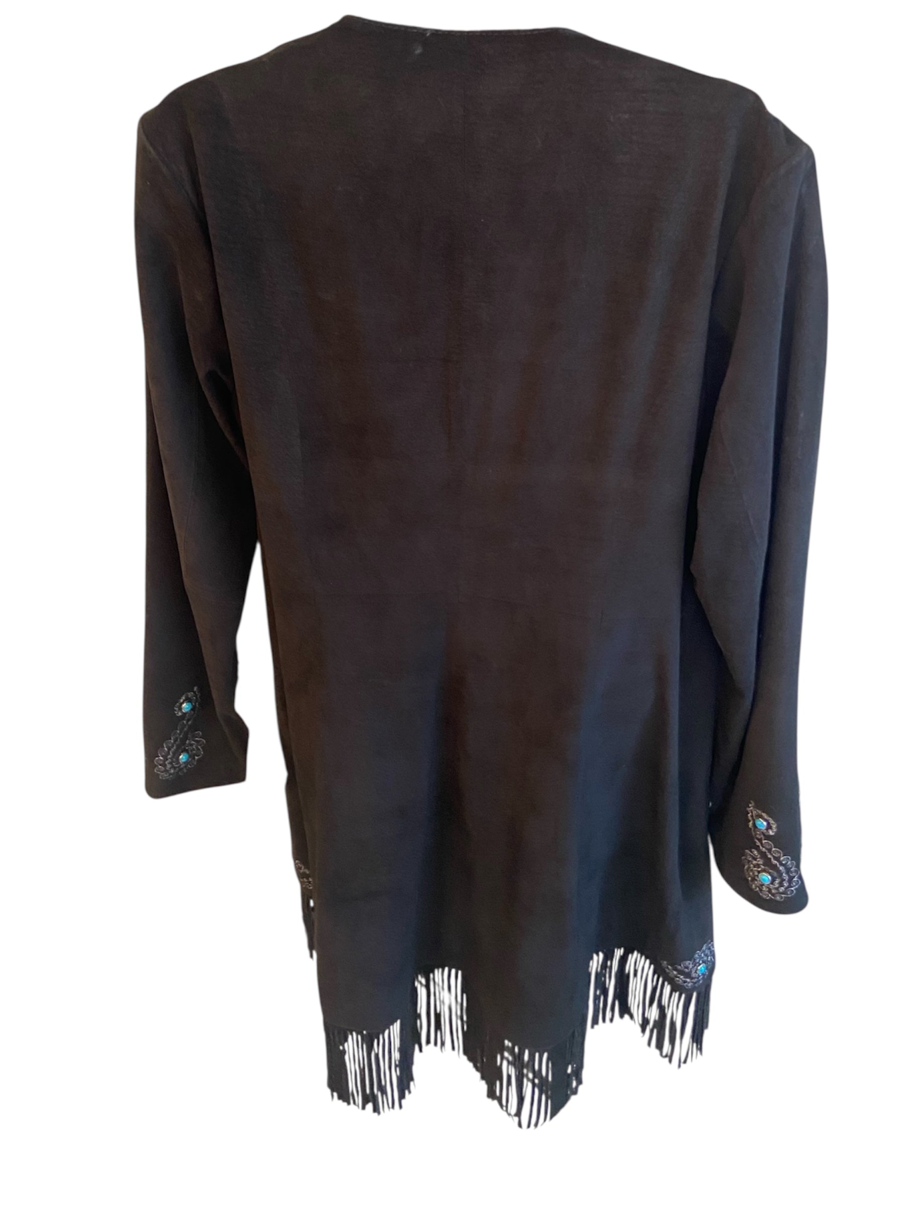 Cat’s Closet: Scully Black Leather Jacket with Turquoise accents