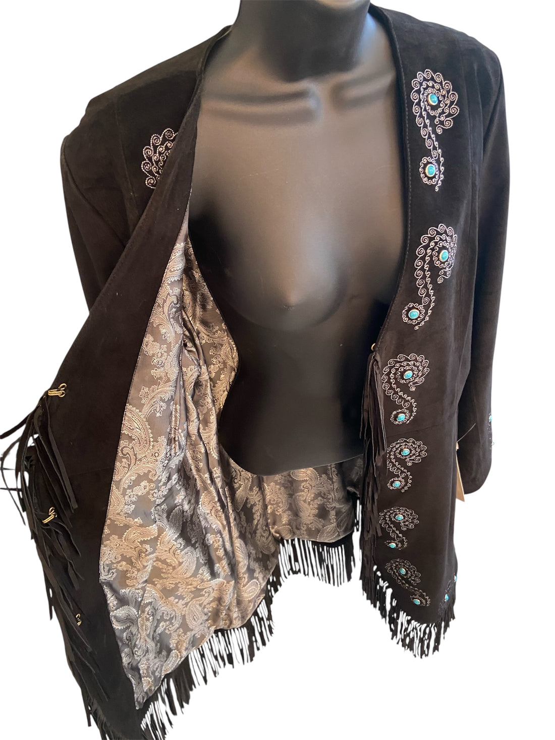 Cat’s Closet: Scully Black Leather Jacket with Turquoise accents