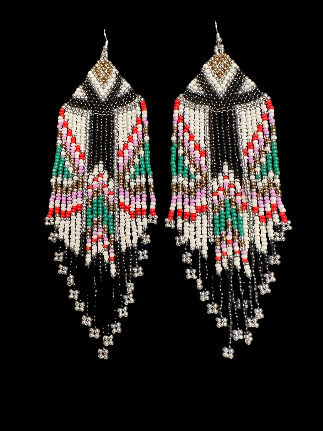 BoHo Beaded Earrings in Black & White